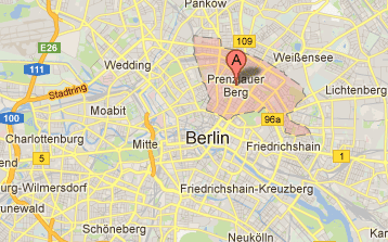 Berlin kort med prenzlauer berg