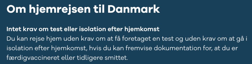 hjemrejse danmark orangeland