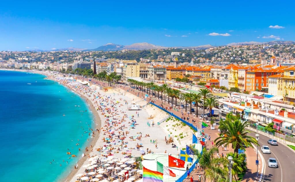 Promenade des Anglais, bedste område at bo for strandferie i Nice