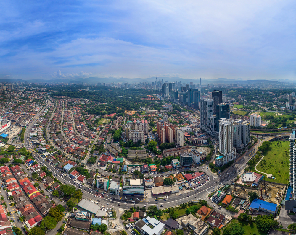 Luftfoto af Bangsar i Kuala Lumpur med Bangsar Village