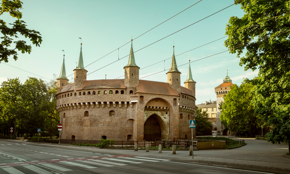 Barbakan og Florian-porten i Krakow