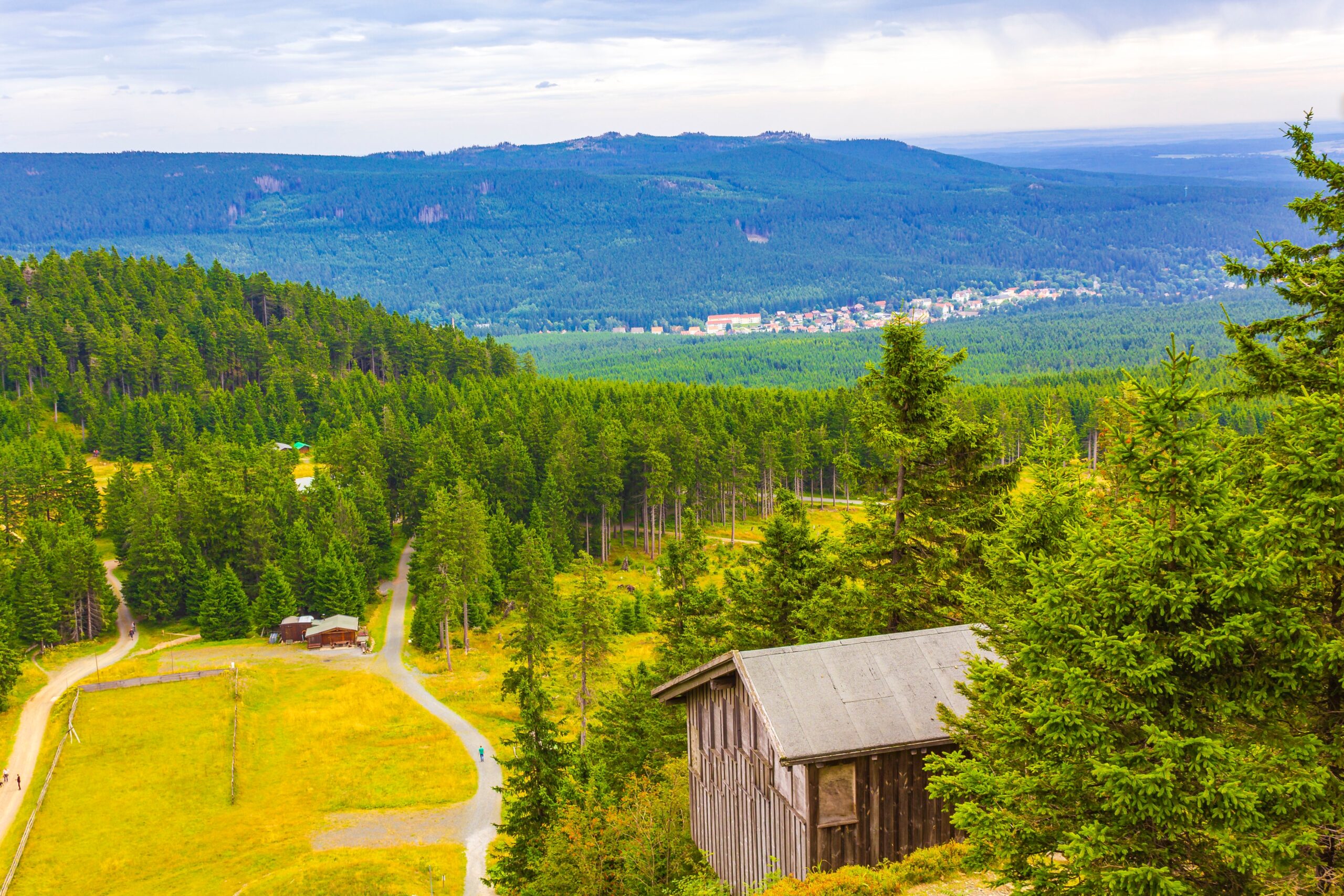 Udsigt til Wurmberg og kabelbanen ved Braunlage