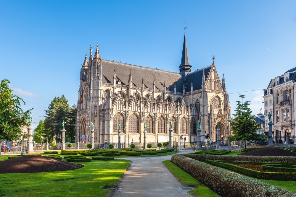 Kirken Notre-Dame du Sablon i kvarteret Sablon i Bruxelles