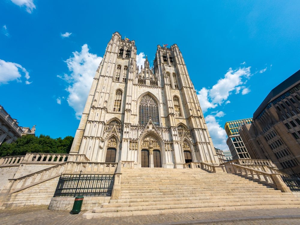 Sankt Michael og Gudula-katedralen i Bruxelles med de to tårne