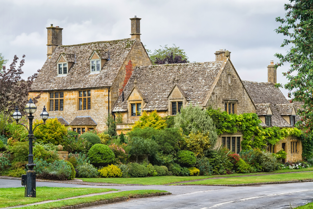 Honningfarvede stenhuse i Chipping Campden