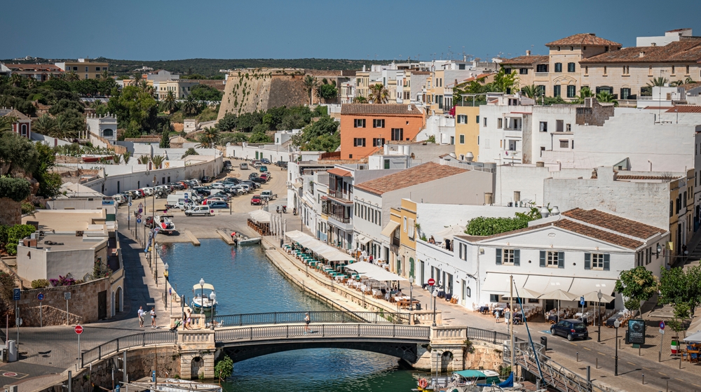 Havnen i Ciutadella på Menorca set fra oven