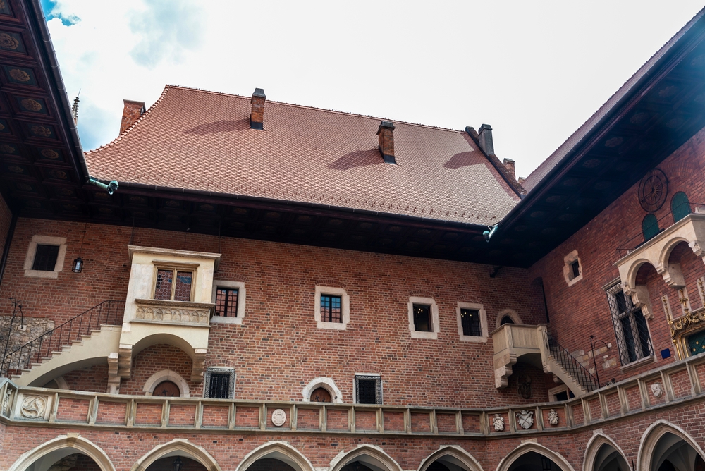 Gården med arkader i Collegium Maius i Krakow
