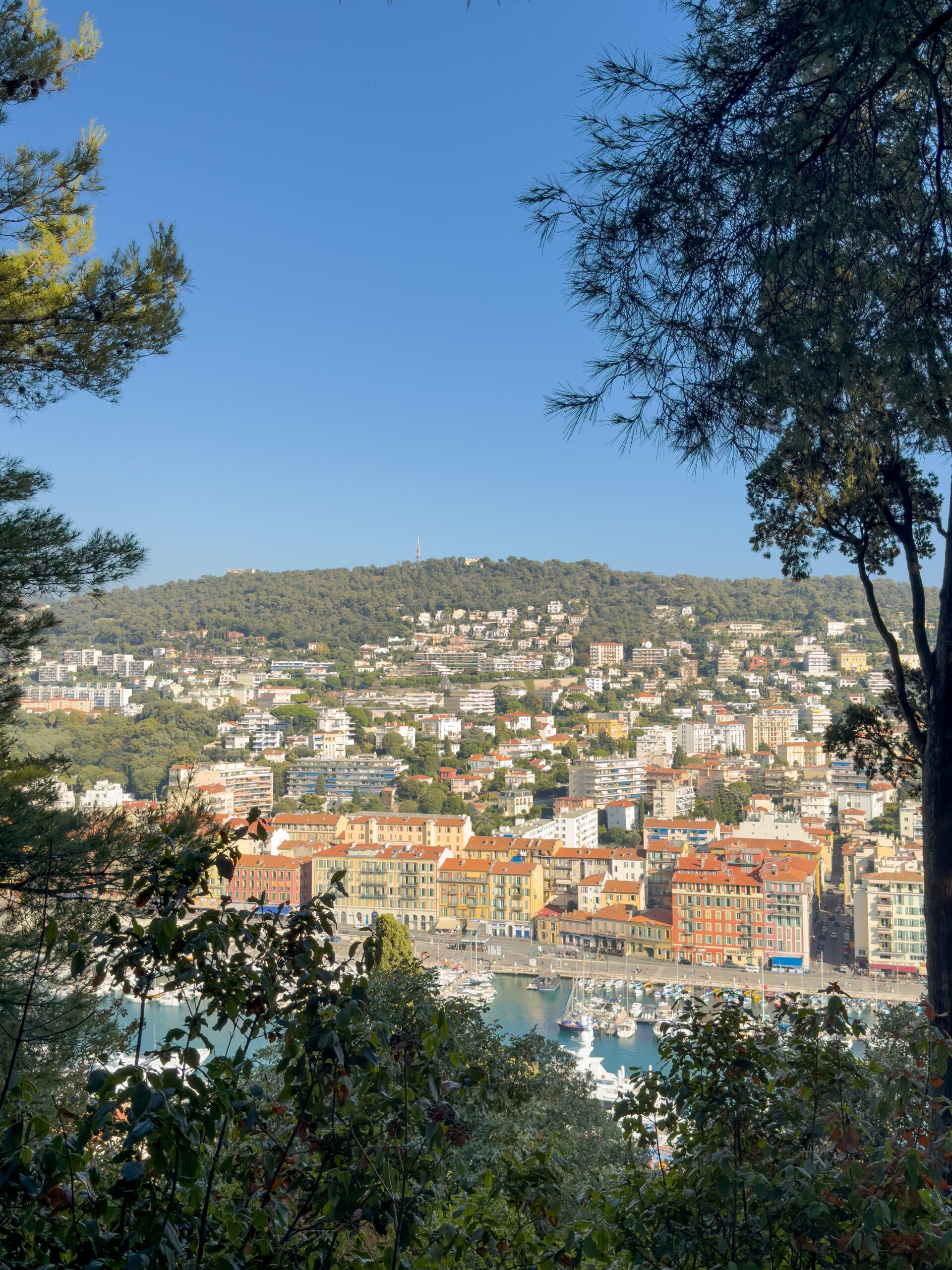 Udsigt over Old Town fra Colline du Château i Nice