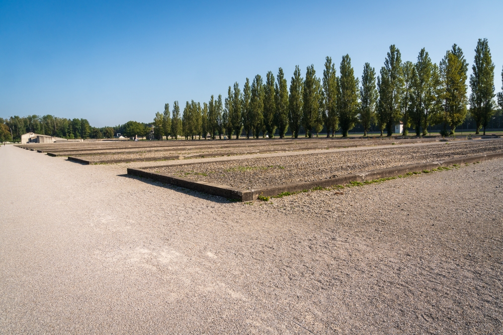 Barakkerne på mindestedet for koncentrationslejren i Dachau ved München