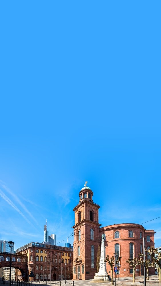 Paulskirche i røde sandsten på Paulsplatz i Frankfurt