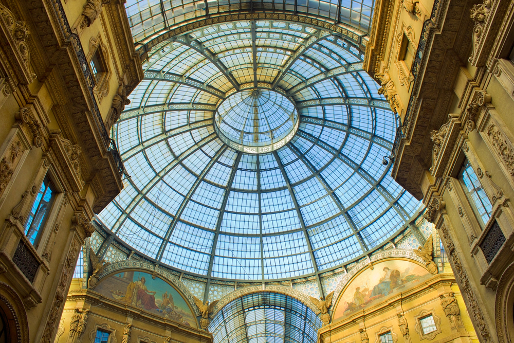 Glaskuplen i Galleria Vittorio Emanuele II i Milano