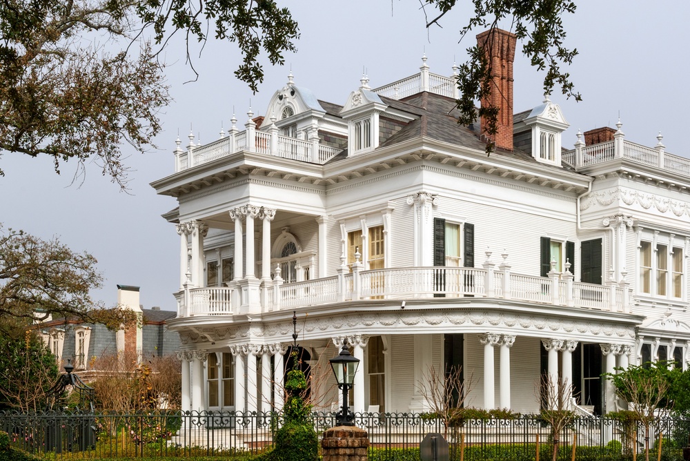 Historisk villa på St. Charles Avenue i Garden District i New Orleans