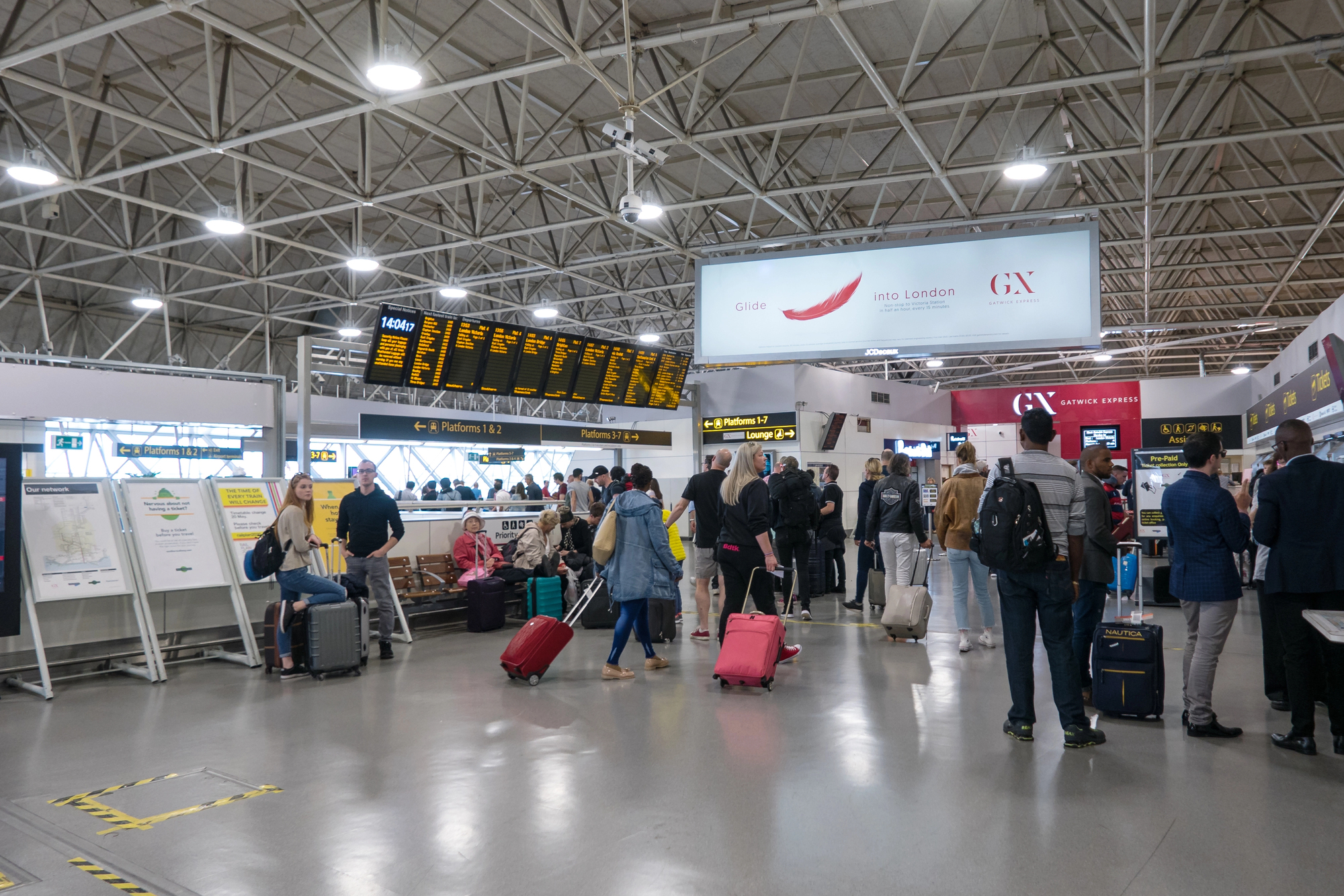 Togstationen i Gatwick Lufthavn