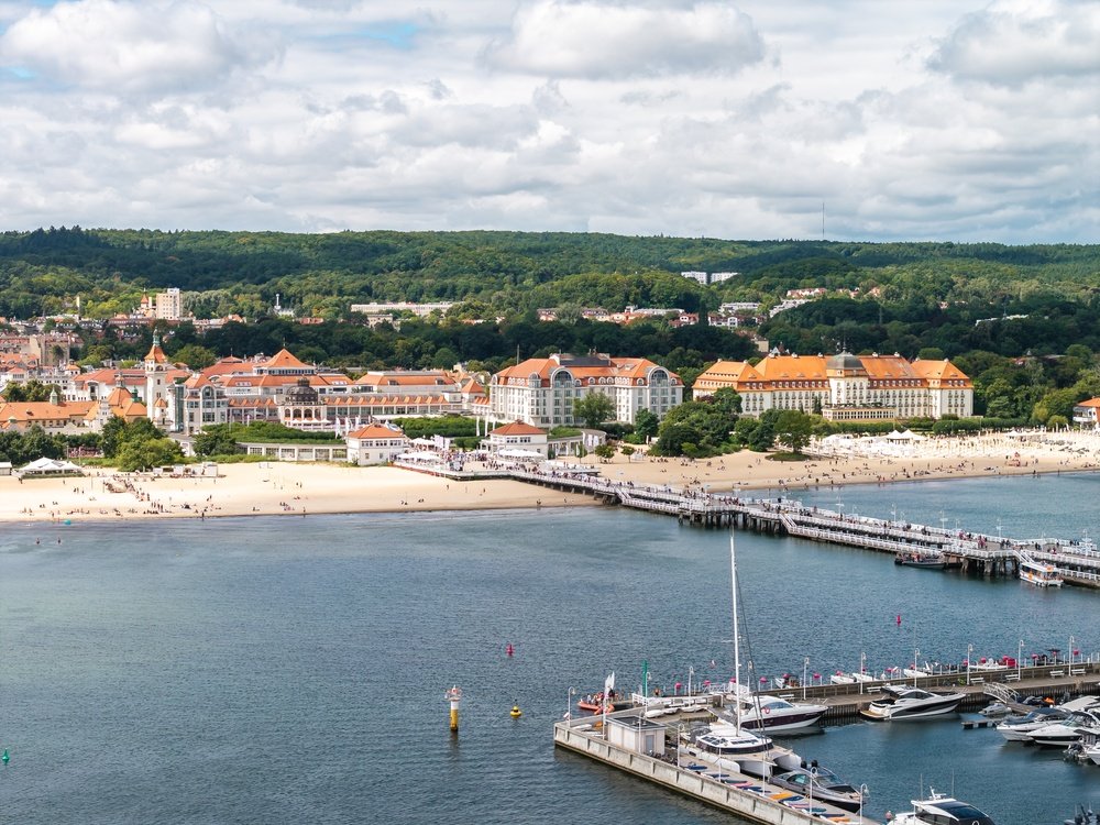 Luftfoto af træmolen i Sopot