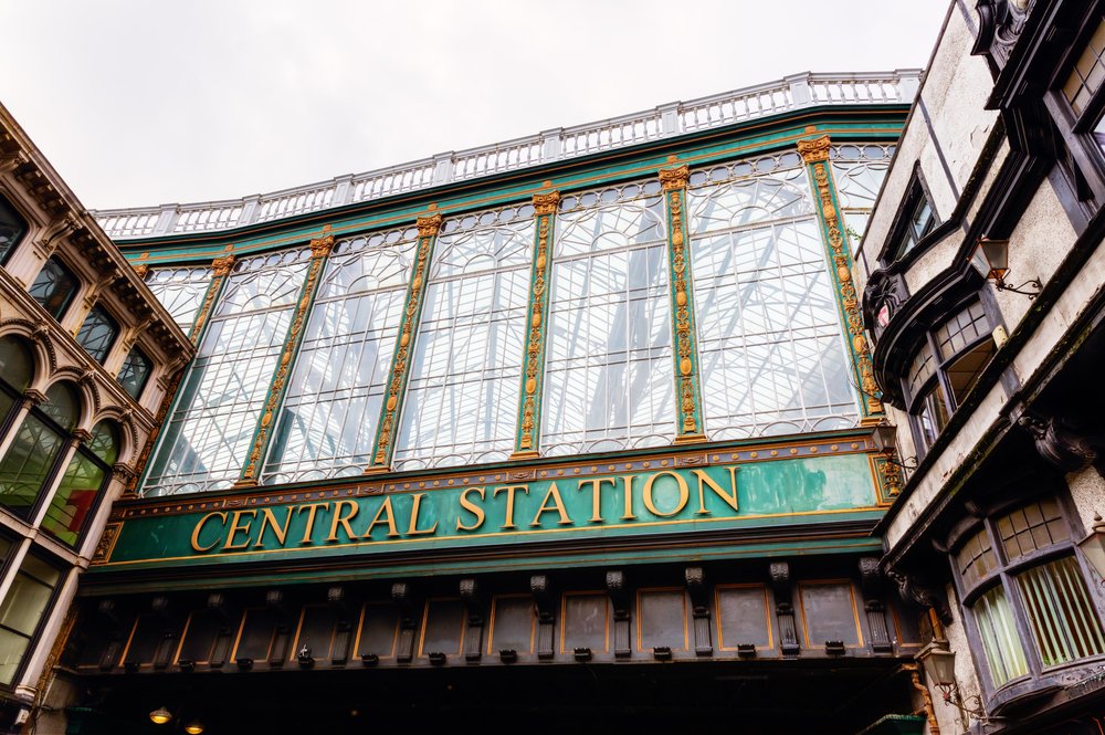 Glasgow Central Station, hvor toget fra Paisley Gilmour Street kører til
