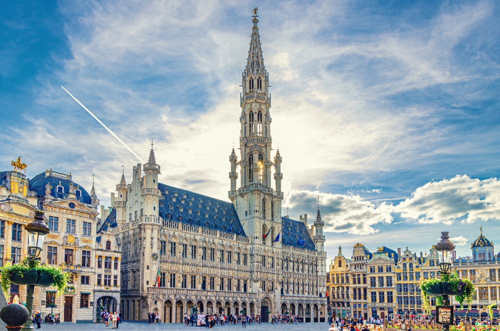 Grand-Place i Bruxelles med rådhuset og laugshusene