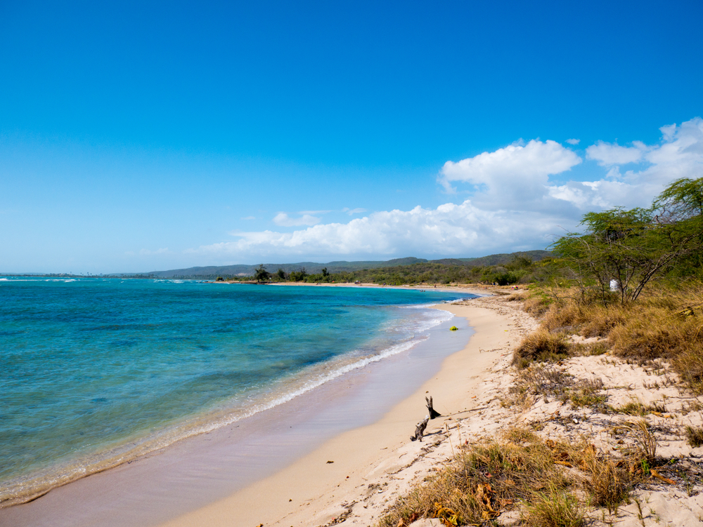 Stranden i naturreservatet ved Guánica på Puerto Ricos sydvestkyst