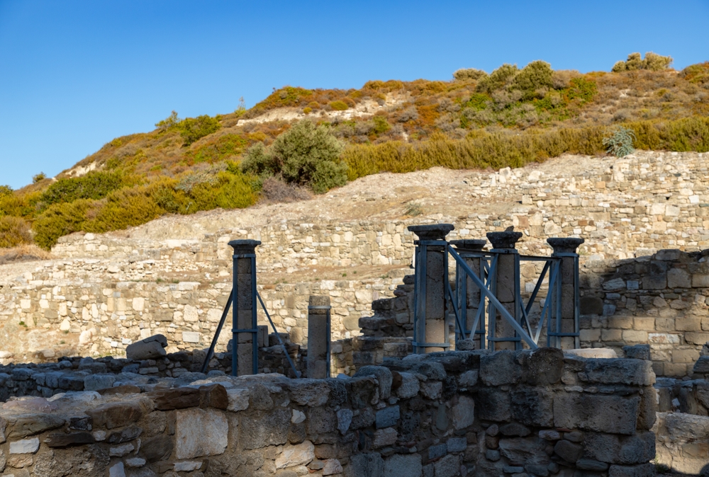 De hellenistiske huse i oldtidsbyen Kamiros på Rhodos