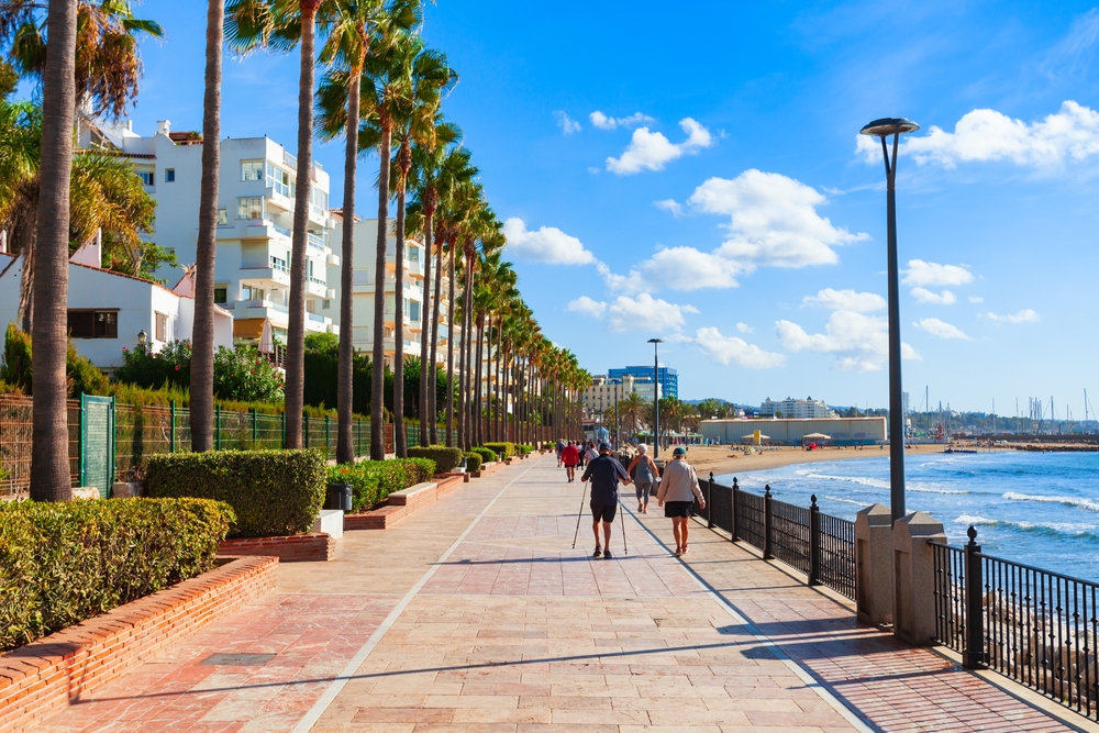 Strandpromenaden i Marbella