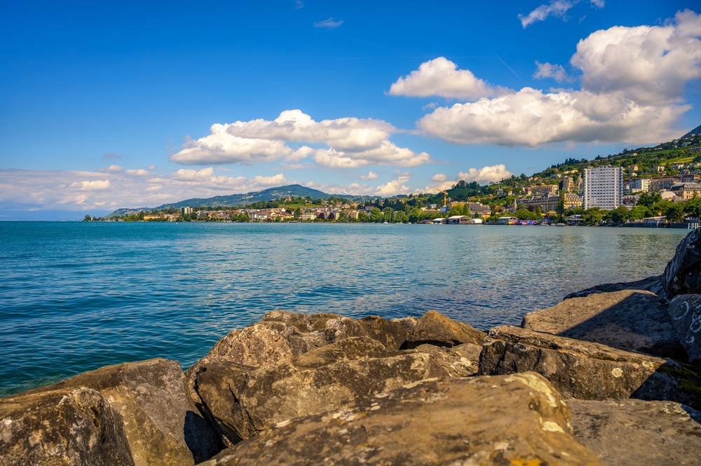 Montreux ved Genfersøen i Schweiz