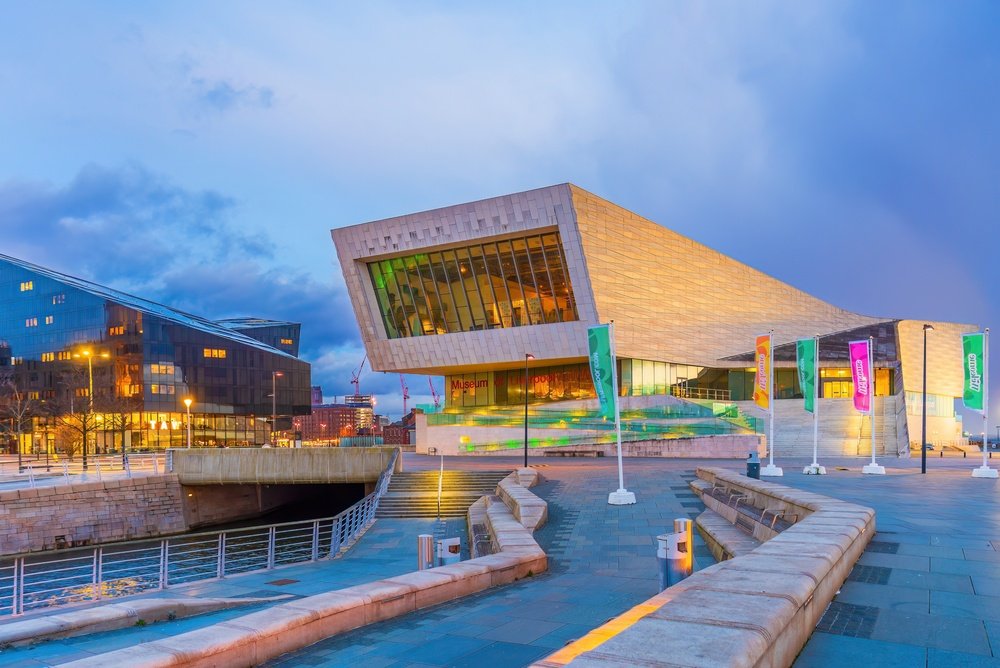 Den moderne bygning Museum of Liverpool på Mann Island
