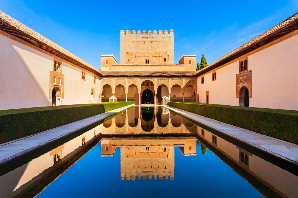 Myrtegården i Comares-paladset, en af de centrale dele af Alhambra i Granada
