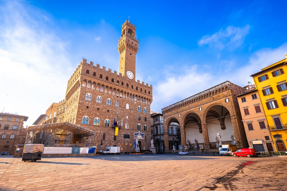 Piazza della Signoria og Palazzo Vecchio i Firenze