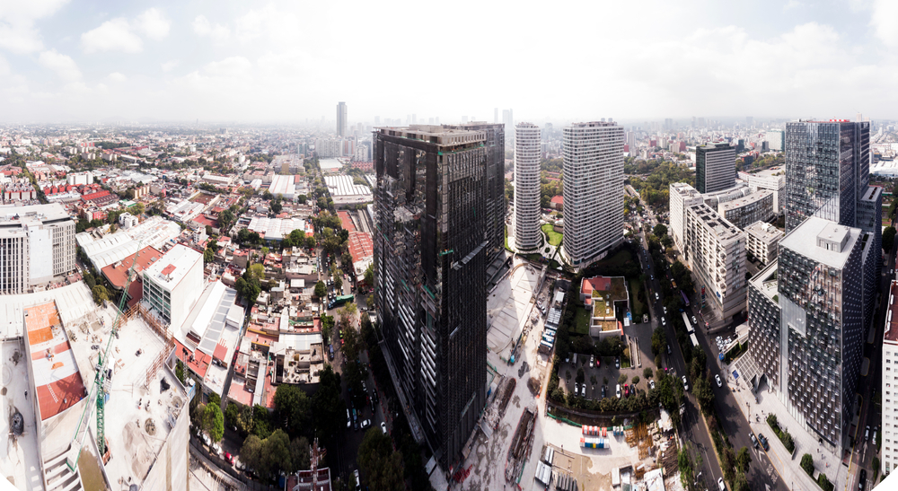 Luftfoto af kvarteret Polanco i Mexico City