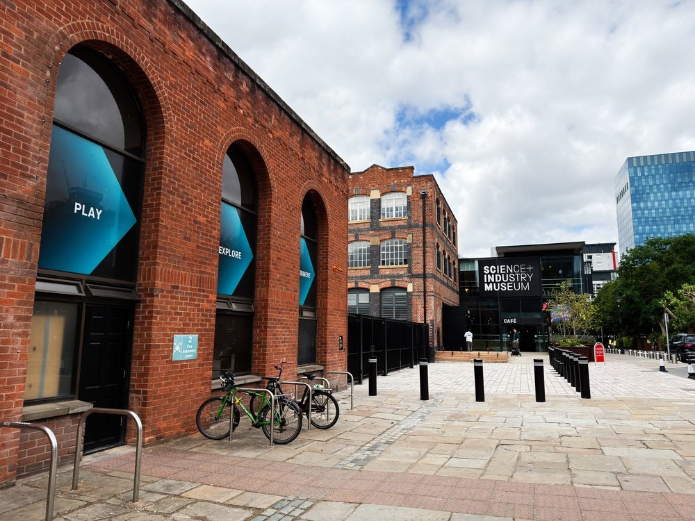 Indgangen til Science and Industry Museum i Castlefield i Manchester