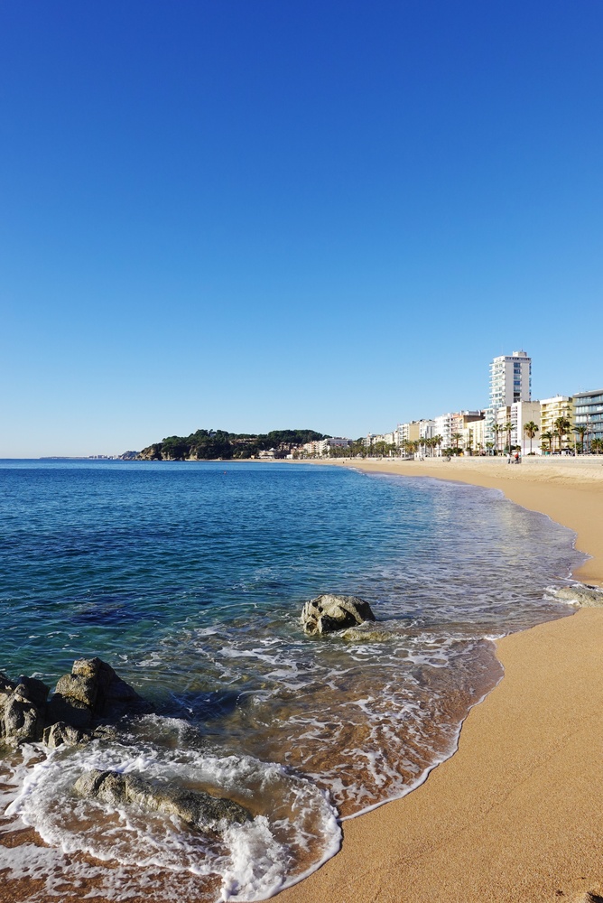 Udsigt over stranden i Lloret de Mar på Costa Brava