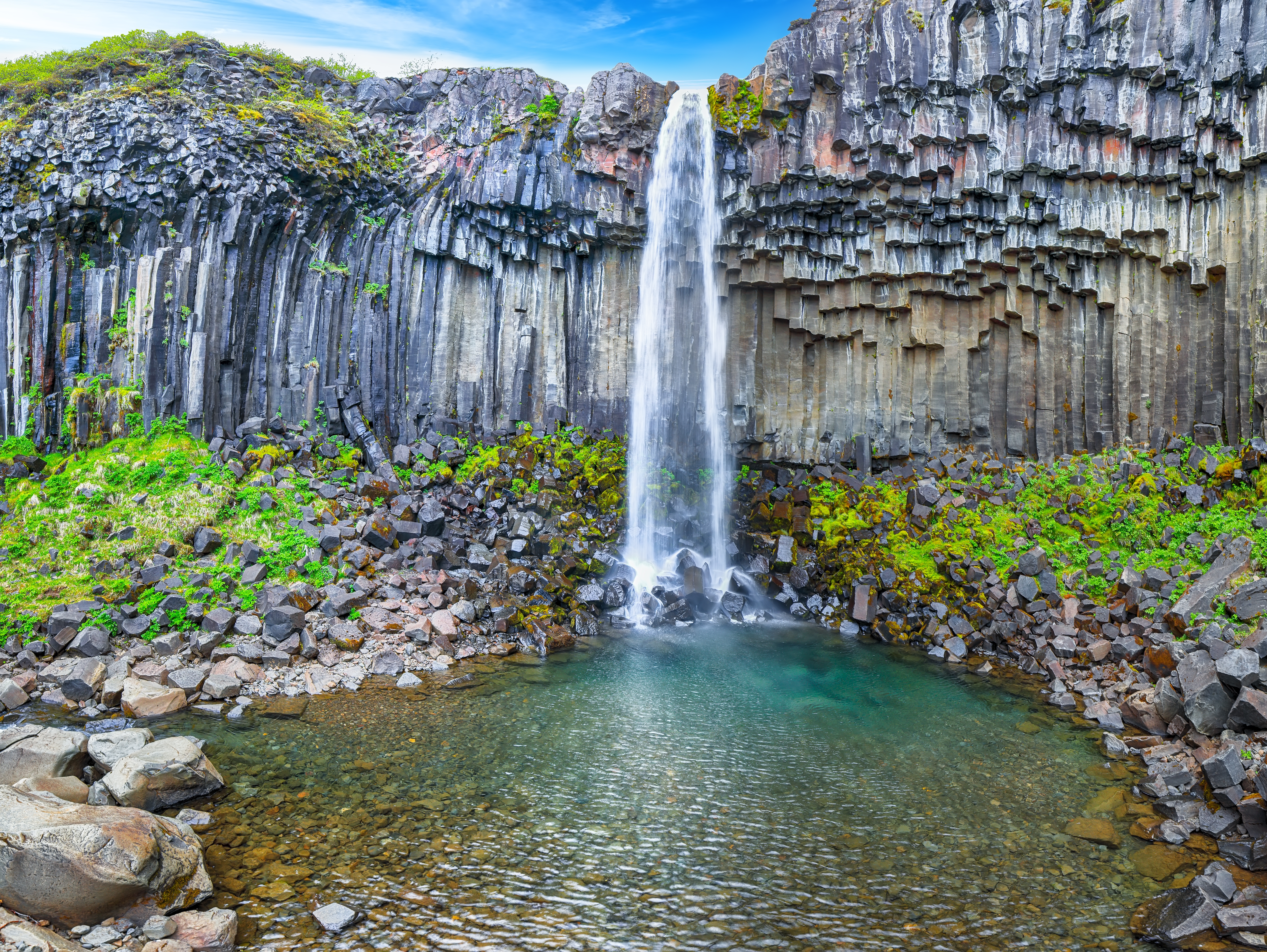 Svartifoss med basaltsøjler i Skaftafell