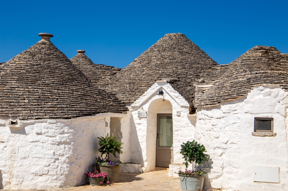 Trulli-huse med kegleformede tage i Alberobello