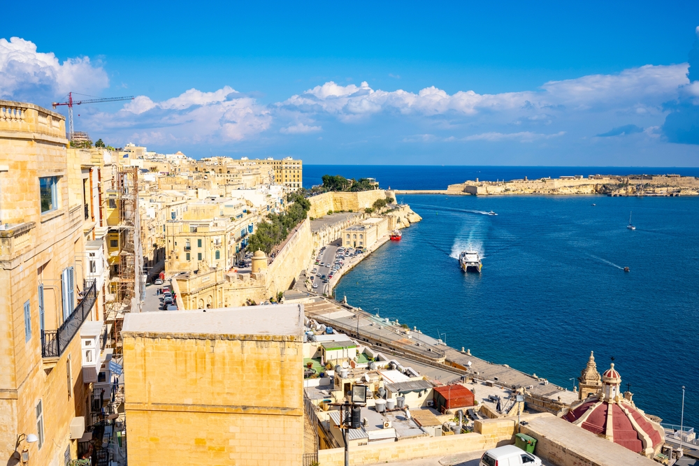 Upper Barrakka Gardens ved Grand Harbour i Valletta