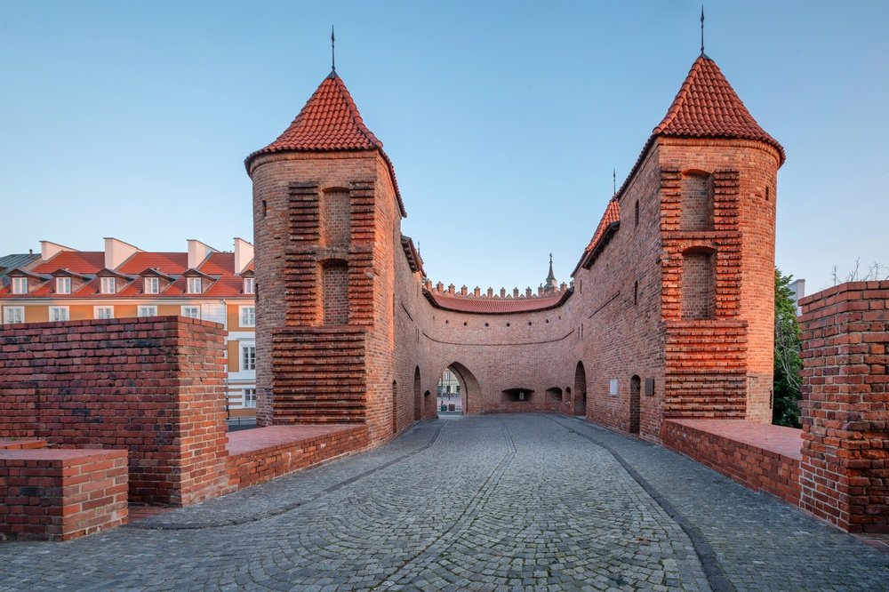 Barbakanen i Warszawa mellem Old Town og Nowe Miasto