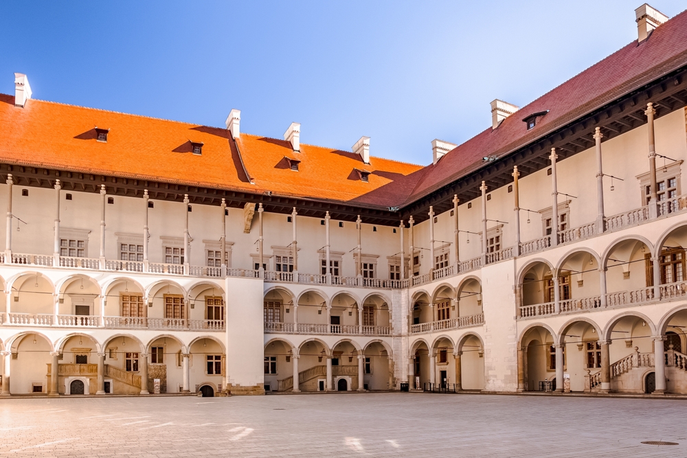 Arkadegården på Wawel Slot i Krakow