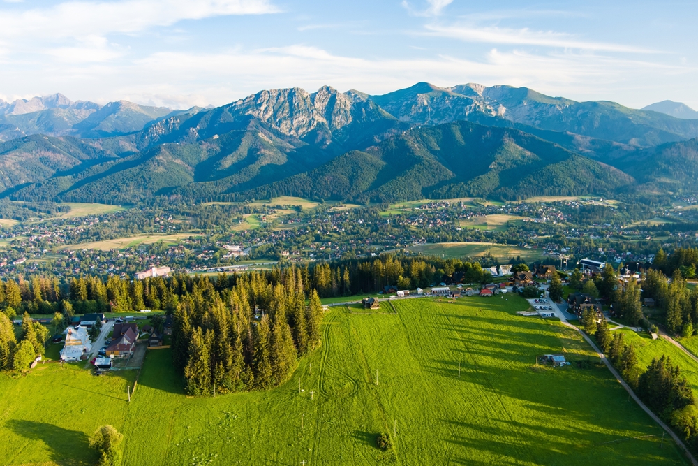 Zakopane under Tatrabjergene set fra Gubałówka