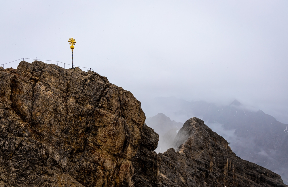 Zugspitze, Tysklands højeste bjerg, i Alperne ved Garmisch-Partenkirchen